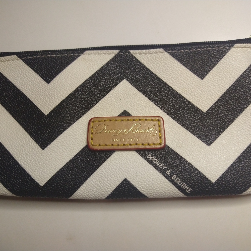 Dooney & Bourke Black and White Chevron Wallet